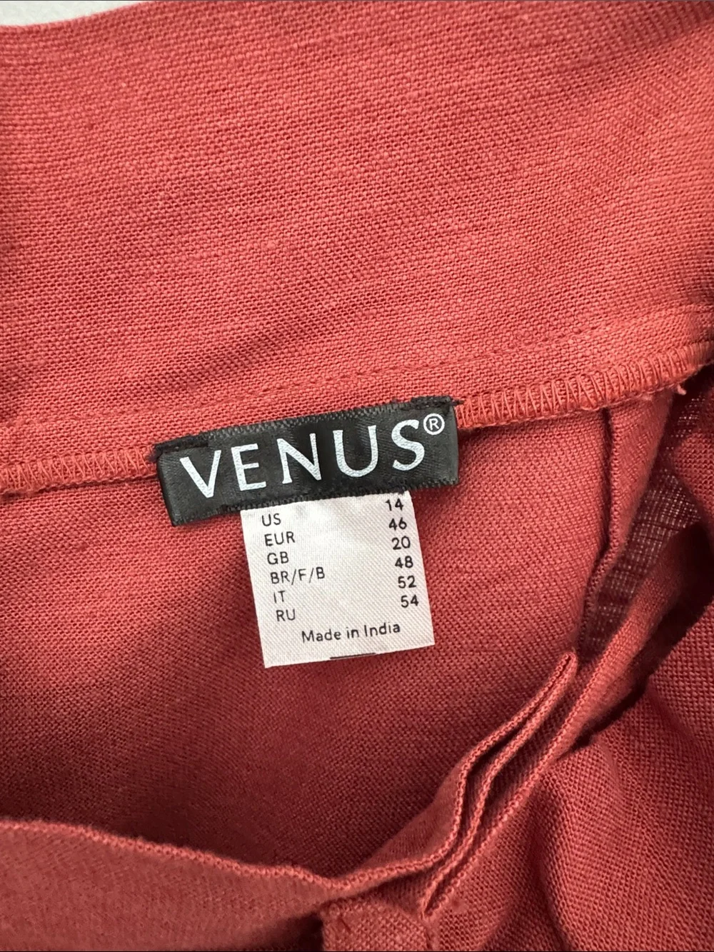Venus Women's Rust Red Tie-Waist Button Skirt